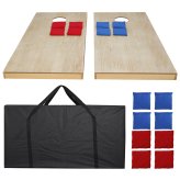 Wooden Bean Bag Toss Game with Portable Carrying Case