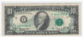 Reverse Print Offset Error - 1993 $10 Federal Reserve Note