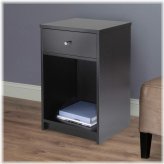 Bedside Storage Table with Drawer and Shelf