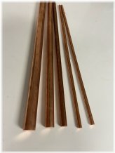 Copper Round Rod Set - 5 Pieces, 12 Inches Long