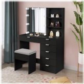 Sliding Mirror Makeup Desk with Drawer - Perfect for Your Bedroom