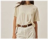 Slub Boyfriend Crew Tee in Natural - Size M by BUCK MASON