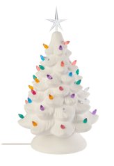 Festive Bisque Tree with Light Base