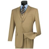 Khaki Classic Fit 3-Piece Suit for Big & Tall Men
