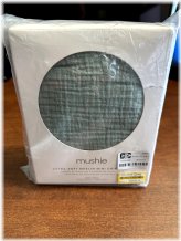 Roman Green Muslin Mini Crib Sheet