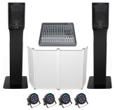 Ultimate DJ Sound System Bundle with JBL Speakers, Mixer, Stands and Facade