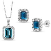 London Blue Topaz Sterling Silver Jewelry Set