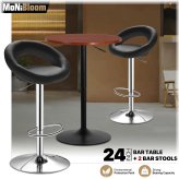 Swivel Pub Table with Adjustable Height Bar Stools