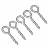 Stronghold Screw Eye Fasteners - Set of 5 Metal Hooks