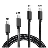 RapidCharge Micro USB Data Cable for Samsung, Android, HTC, LG - Heavy Duty & Durable