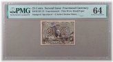 Experimental Face 25c Note - PMG Uncirculated 64