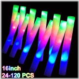 Radiant Foam Party Wands - 120 LED Light Up Baton Sticks