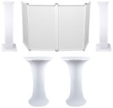 Ultimate DJ Setup Bundle with Highboy Tables, Scrim, Facade, and Totem Stands