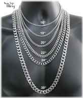 Silver Cuban Curb Chain Necklace Collection
