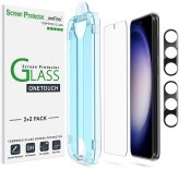 AmFilm OneTouch Tempered Glass Screen & Lens Protector Pack