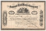 Summit Hill Water Co. Stock Certificate (1877)