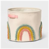 Pink Cloud Tufted Canvas Bin