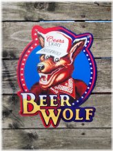 Beer Wolf Metal Sign