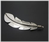 Silver Feathered Navajo Brooch