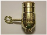 Brass Plated Lamp Socket with Metal Turn Key