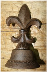 Rustic Cast Iron Fleur de Lis Statue