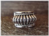 Southwest Melon Ribbed Silver Ring