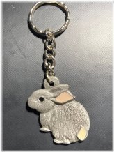 Pewter Bunny Keychain