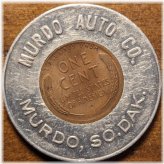 Good Luck Encased Cent - Murdo Auto Co. 1948