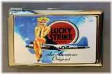 Vintage Lucky Strike Cigarette Case with Lighter and ID Holder