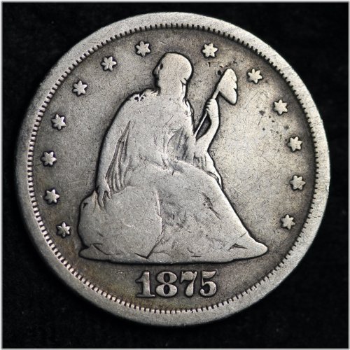 1875-S Silver Twenty Cent Piece - VG Condition