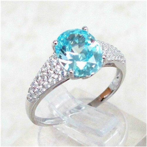 Aquamarine Sterling Silver Ring - Oval Cut, Elegant Design