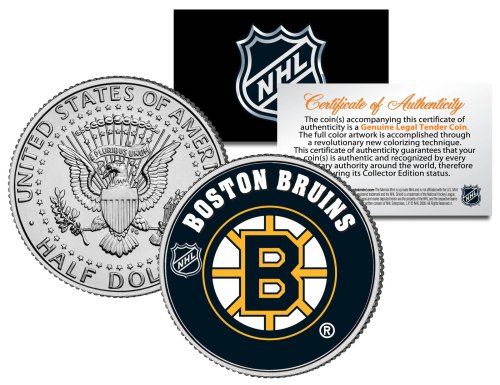 Autographed Boston Bruins JFK Kennedy Half Dollar U.S. Coin