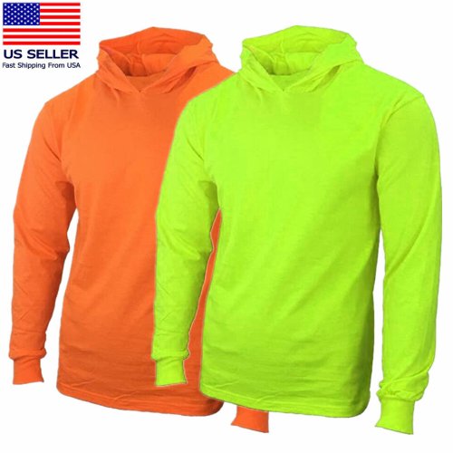 Hi-Vis Long Sleeve Work Tee with Hood