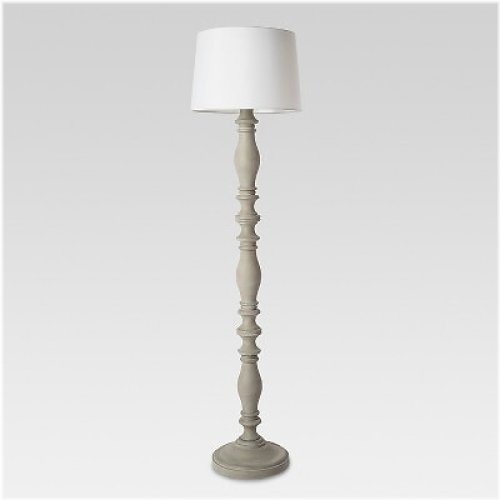 Gray Turned Wood Floor Lamp by Threshold