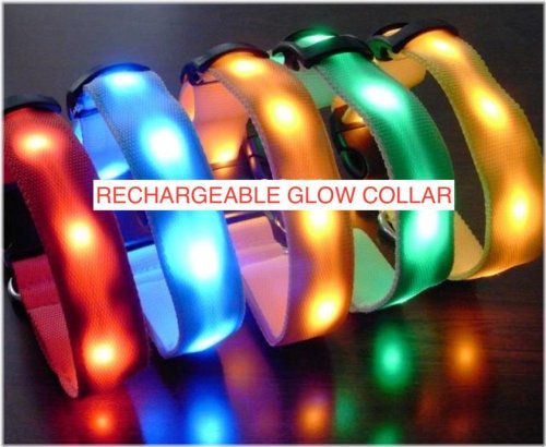 Glowing Pet Collar with Rechargeable LED Light