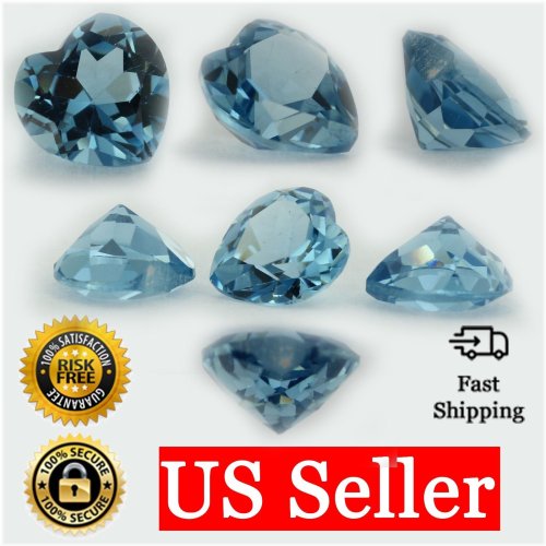 Ocean Mist Heart CZ Gemstone