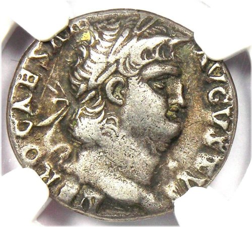 Ancient Roman Silver Denarius of Emperor Nero - Certified NGC VF