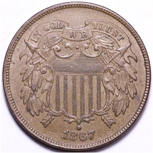 1867 Choice Uncirculated Two Cent Piece