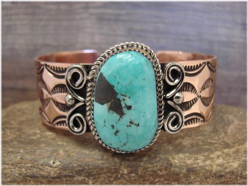 Southwestern Turquoise Copper Cuff Bracelet
