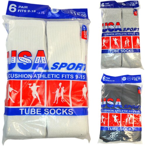 Cotton Tube Socks - Made in USA