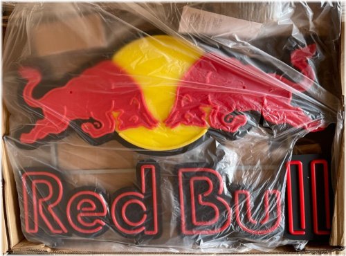 Neon Red Bull Energy Drink Sign
