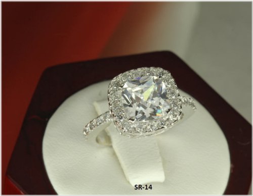 Cushion Cut CZ Vintage Ring Set