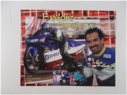 NHRA Pro Stock Bike Hero Card Autographed by Freddie Camarena