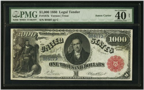 Ultimate Rarity $1000 Legal Tender 1880