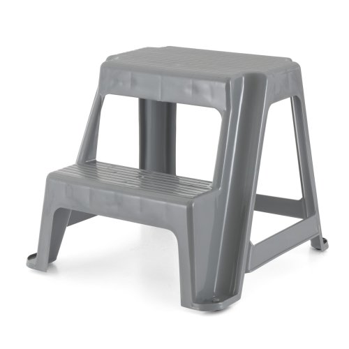 Gracious Living 2-Level Step Stool in Grey