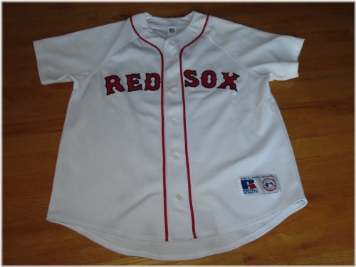 Russell Label Red Sox Button-Down Baseball Jersey