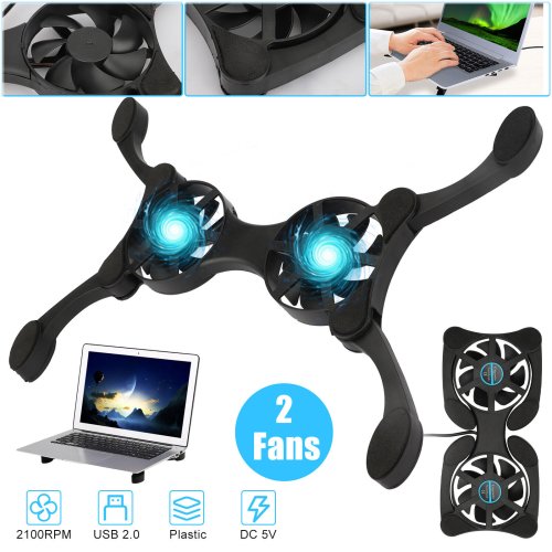 ChillMate - Foldable USB Dual Cooling Fan Pad for Comfortable Laptop Performance