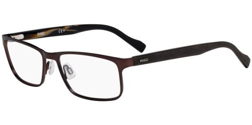 Matte Brown Stainless Steel Eyeglass Frames - HG0151 04IN 00
