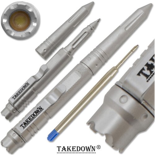 Silver Tactical Pen Takedown