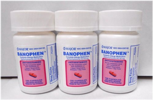 Banophen Antihistamine Tablets, 100 Count - 3 Pack (Expires 04-2025)